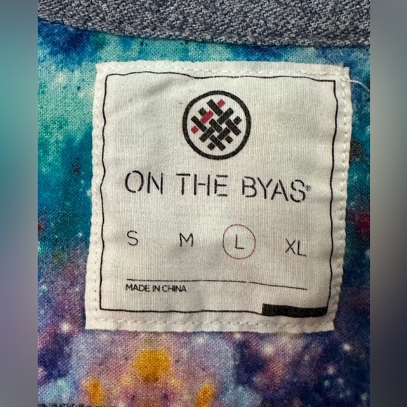 On the Byas Denim Blue Button Down Shirt - Picture 4 of 8